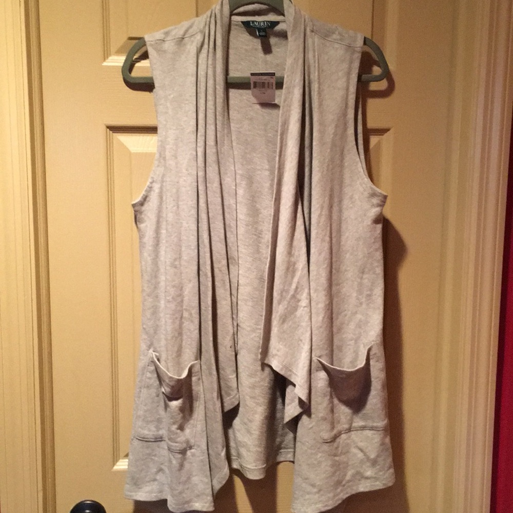 NEW Ralph Lauren Heather grey vest size L